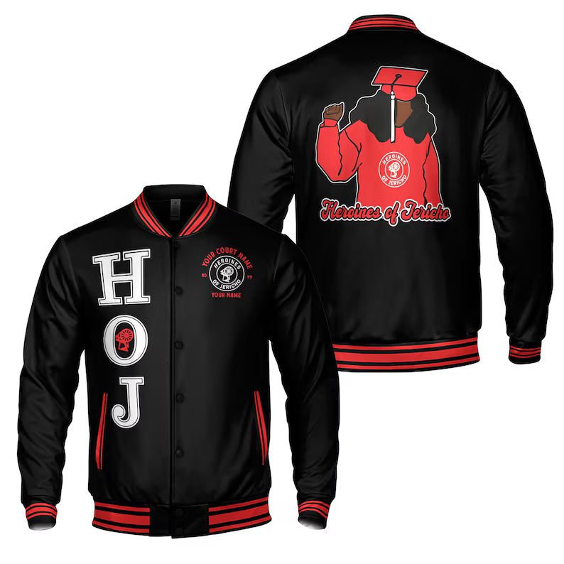 Custom Name Heroines of Jericho with HOJ Lady Varsity Jacket
