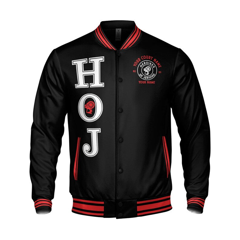 Custom Name Heroines of Jericho with HOJ Lady Varsity Jacket