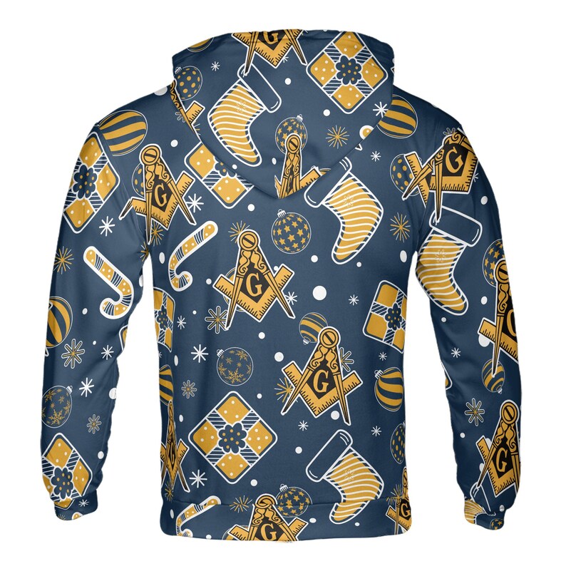 Customized Masonry Winter Knitting Pattern Brown Vintage Hoodie 3D