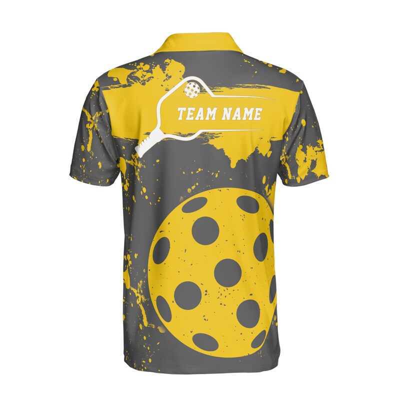 Customized Pickleball Team Player Color Spatter Pattern Men's Polo Shirt