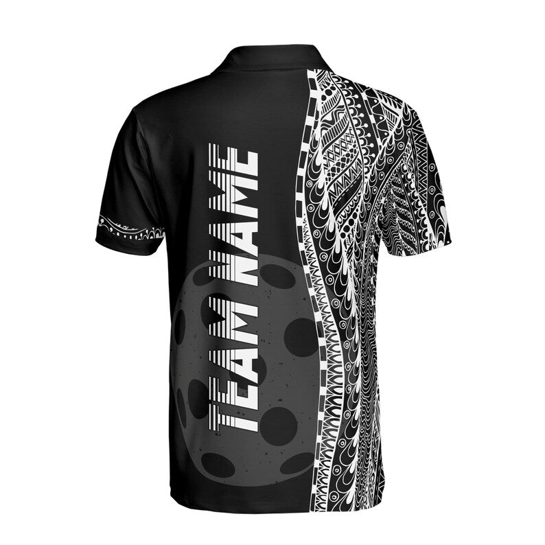 Personalized Name Viking Tribal Art Pickleball Team Men's Polo Shirt