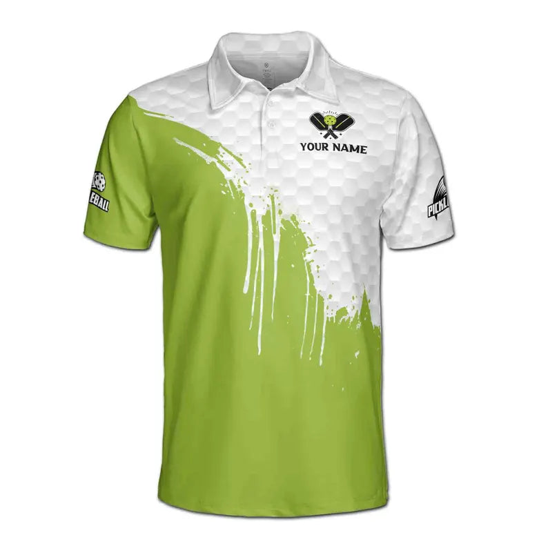 Personalized Name Team America Flag Pickleball Lover Men's Polo Shirt