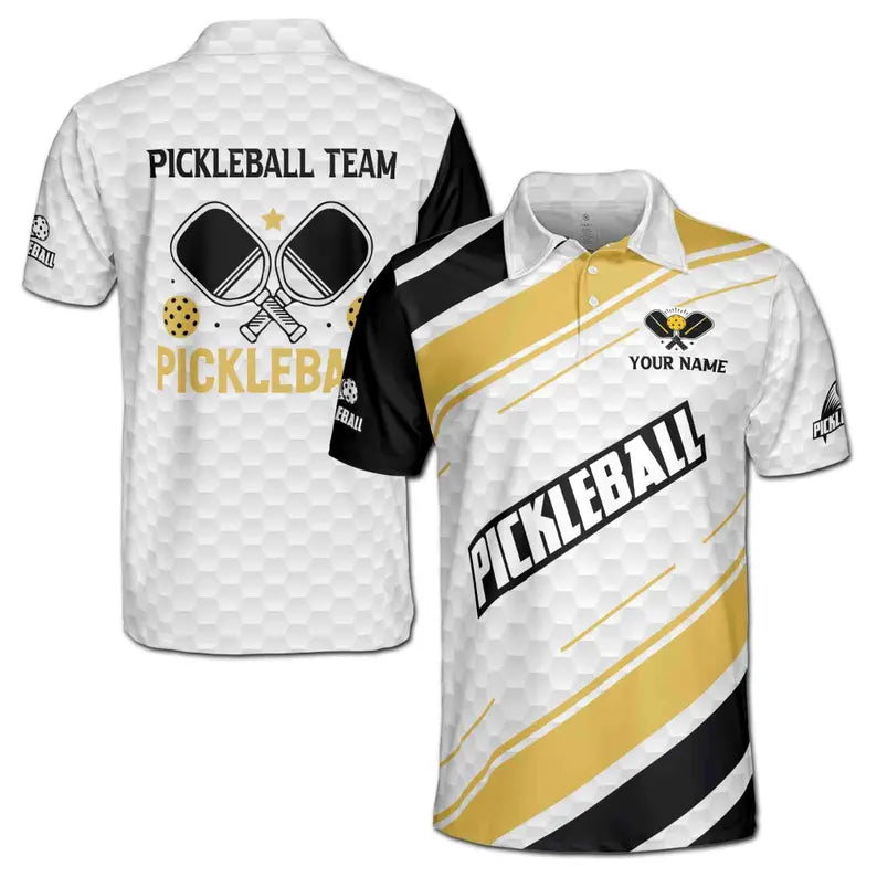 Customized Name Team Pickleball League Player Men's Polo Shirt