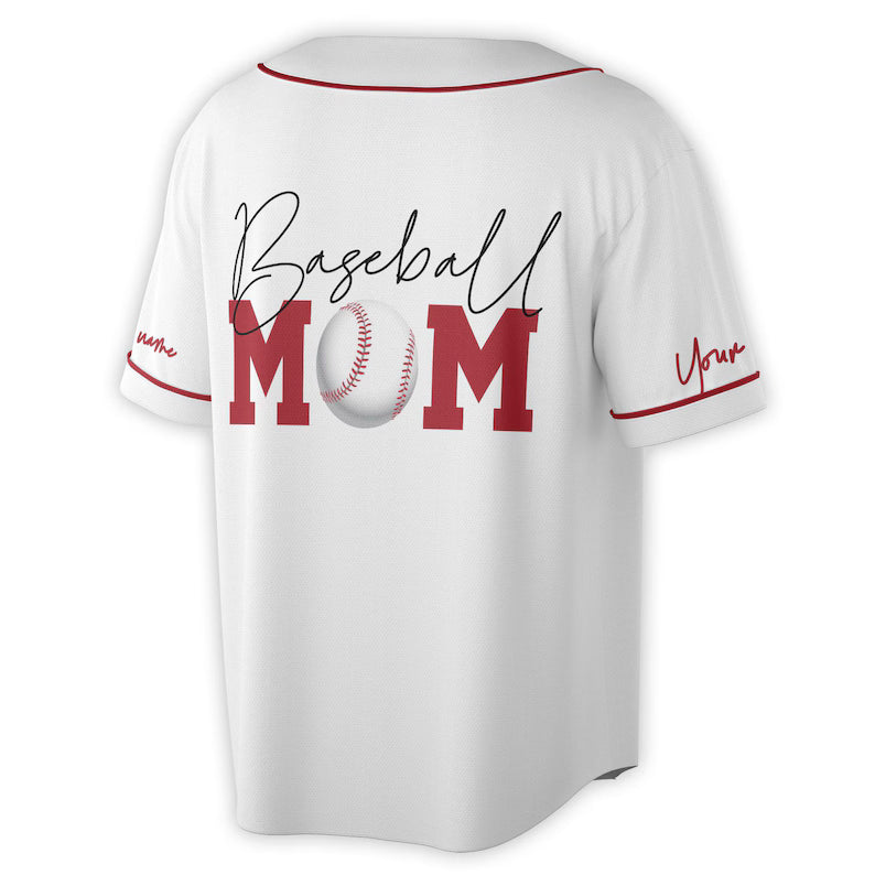 Custom Name Baseball Mom Love My Children Baseball Jersey, 3D Baseball Jesey Shirt