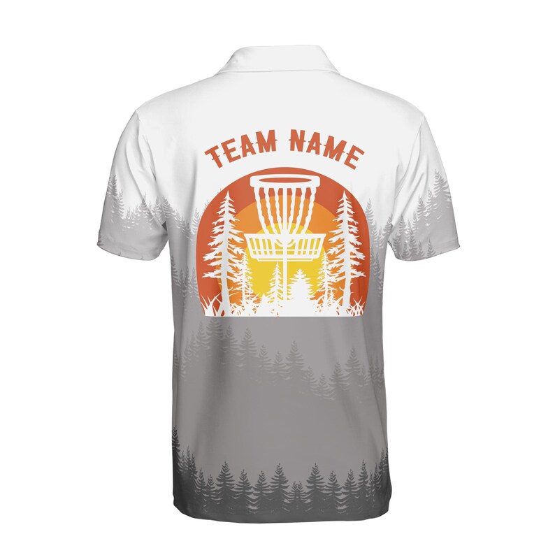 Custom Name Team Name Disc Golf in The Gray Forest Men's Polo Shirt