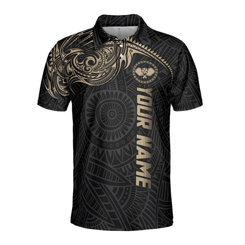 Customized Player Viking Tribal Pattern Team Pickleball Men's Polo Shirt