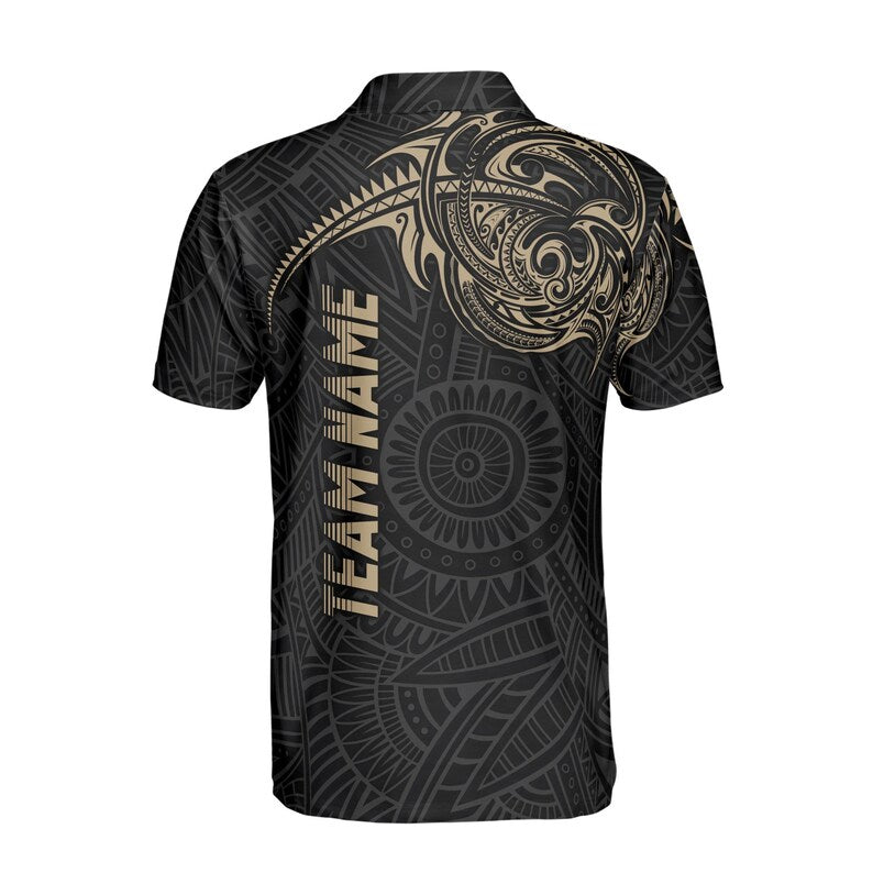 Customized Player Viking Tribal Pattern Team Pickleball Men's Polo Shirt