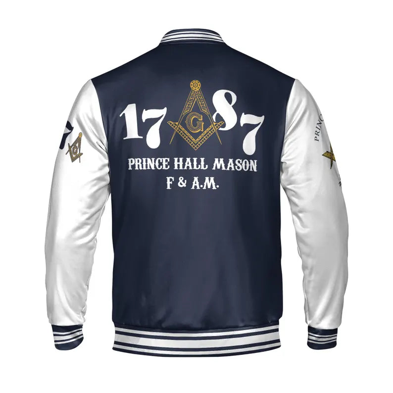 Customized Prince Hall Mason F&AM 1787 Freemasonry Varsity Jacket