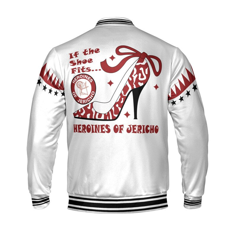 Personalized HOJ If The Shoe Fit Heroines of Jericho Varsity Jacket