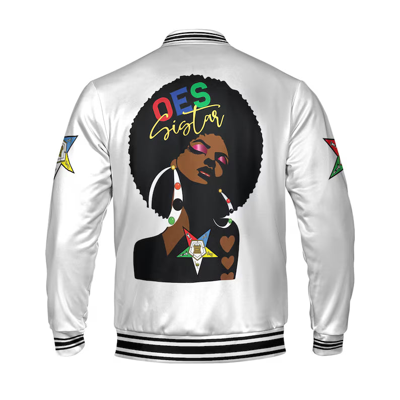 Personalized OES Sistar Order of The Eastern Star Pentagon down Varsity Jacket