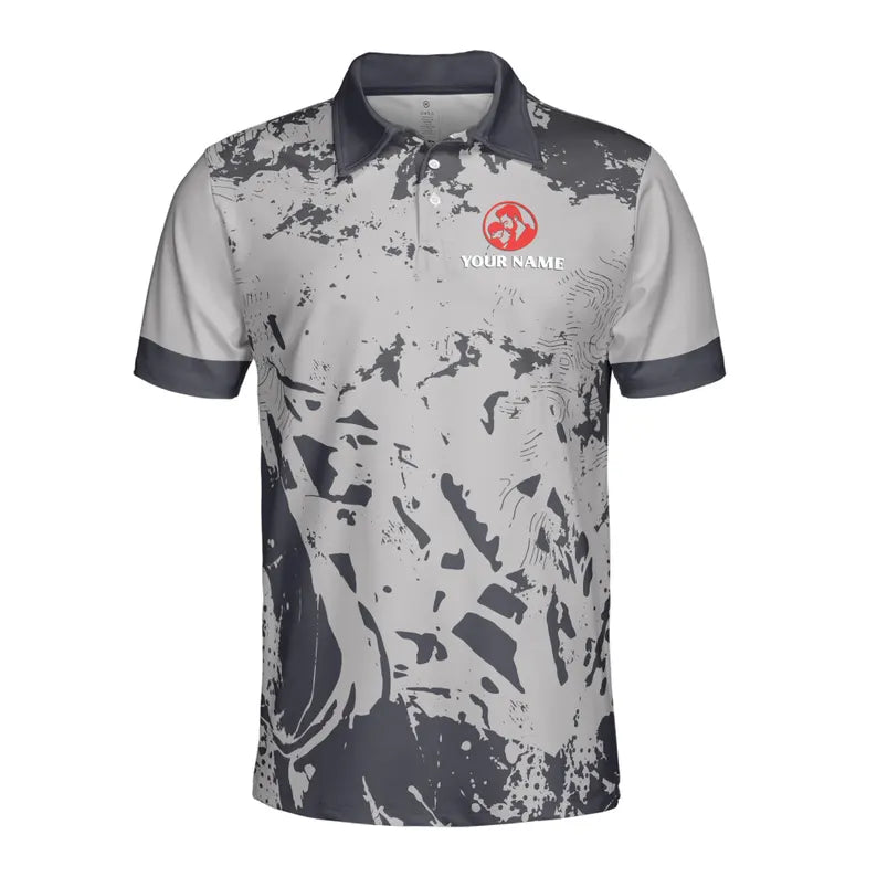Personalized Best Dad Ever Polo Shirt, Gray 3D Prin