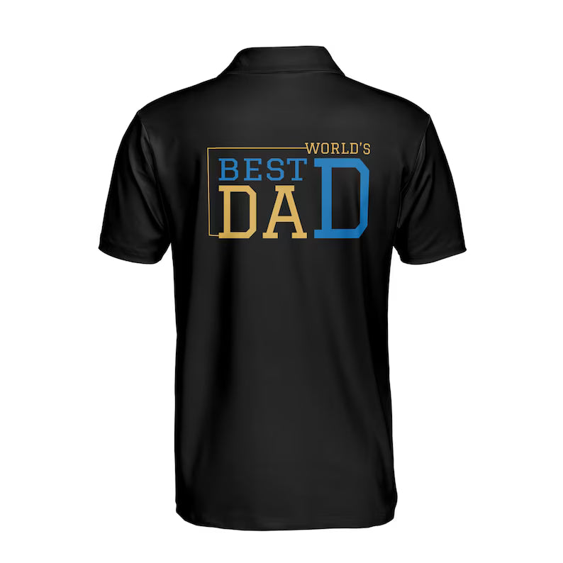 Personalized World's Best Dad Polo Shirt, Custom 3D Print