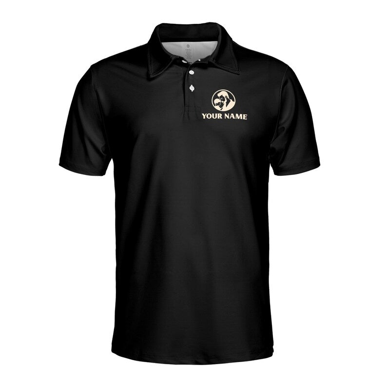 Customize Name Father Adjectives Black Cream 3D Men's Polo Shirt