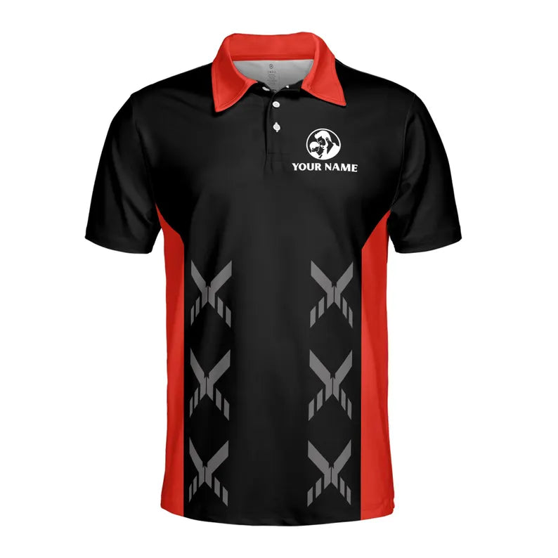 Customize Name Dad My Superhero Black 3D Men's Polo Shirt
