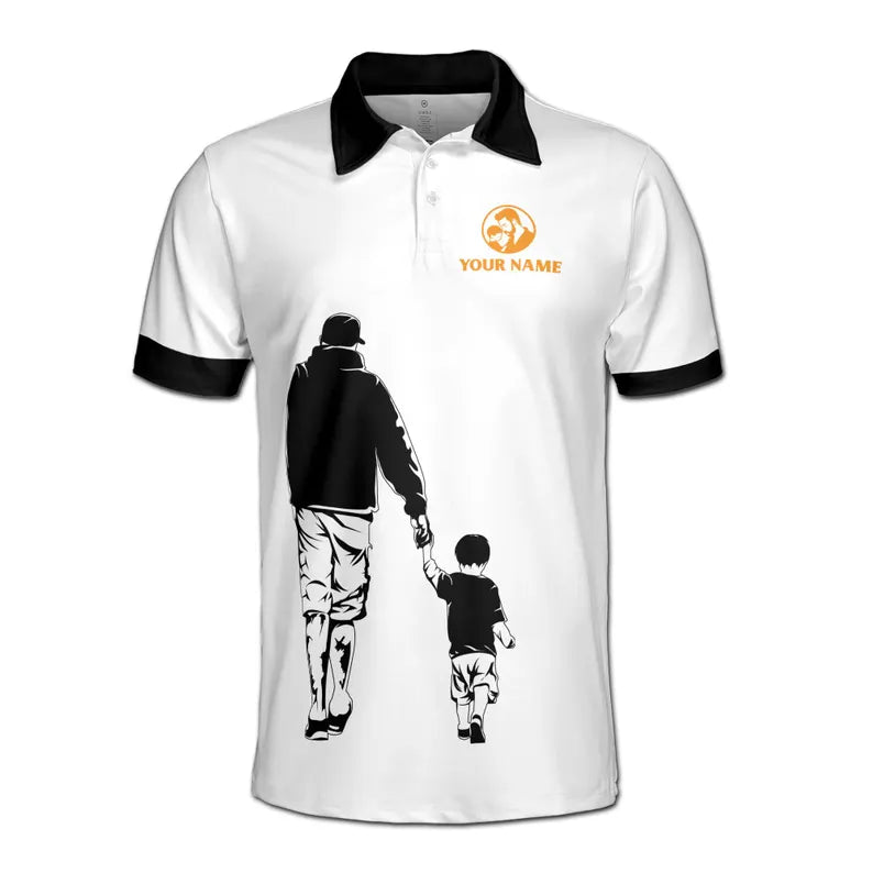 Customize Name Hero I Call Him Dad White 3D Men's Polo Shirt