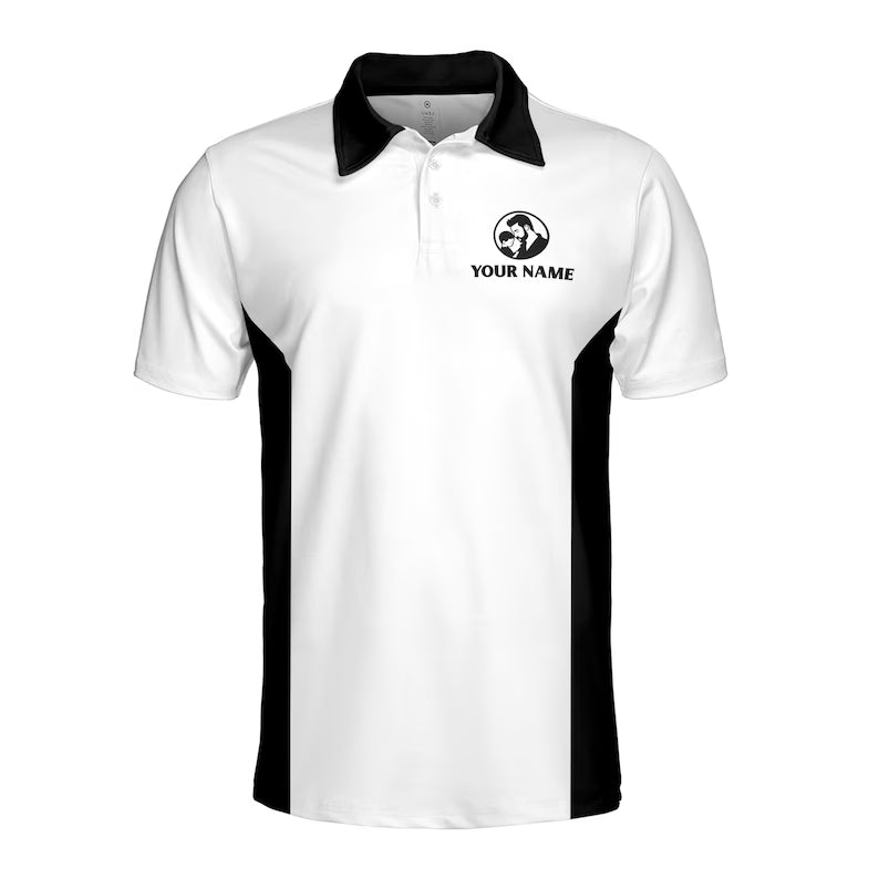 Customize Name I Love My Daddy Sketch White 3D Men's Polo Shirt