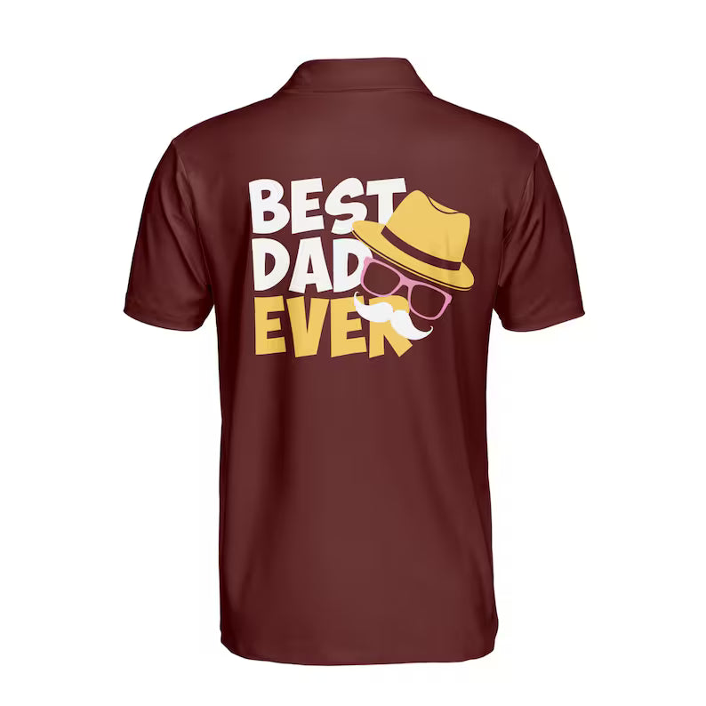 Custom 'Best Dad Ever' 3D Polo Shirt, Personalized Father's Day Gift