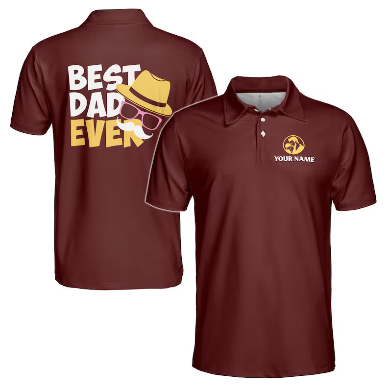Custom 'Best Dad Ever' 3D Polo Shirt, Personalized Father's Day Gift