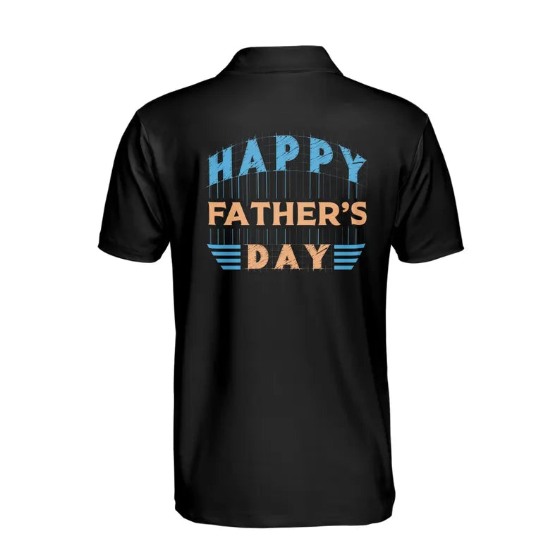Customize Name Dad Child Hand-holding Black 3D Men's Polo Shirt
