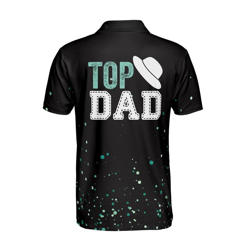Customize Name Top Dad Fedora Black 3D Men's Polo Shirt