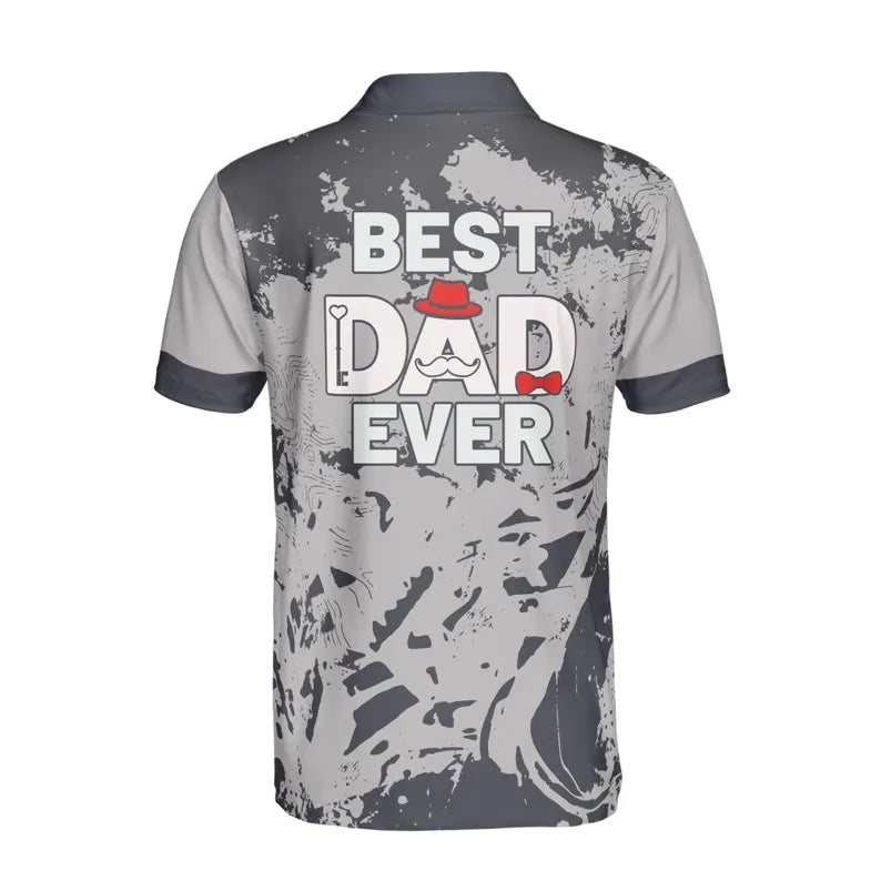 Personalized Best Dad Ever Polo Shirt, Gray 3D Prin