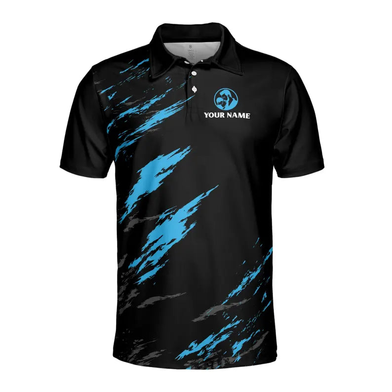 Customize Name Number One Dad In The World Black 3D Men's Polo Shirt