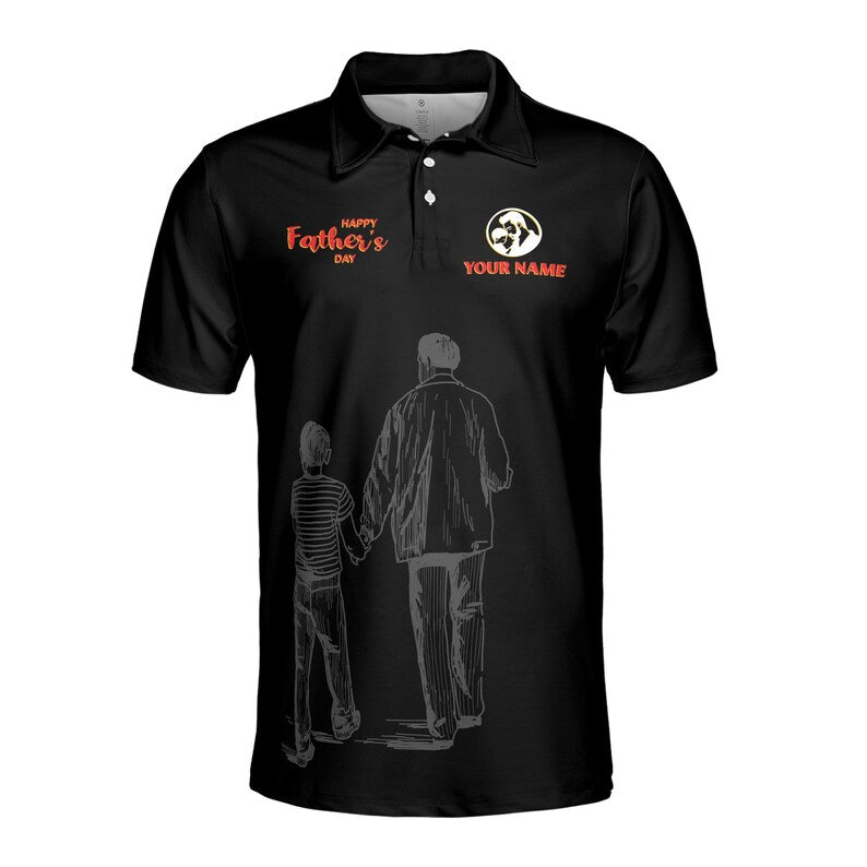 Customize Name My Hero Love You Dad Black 3D Men's Polo Shirt