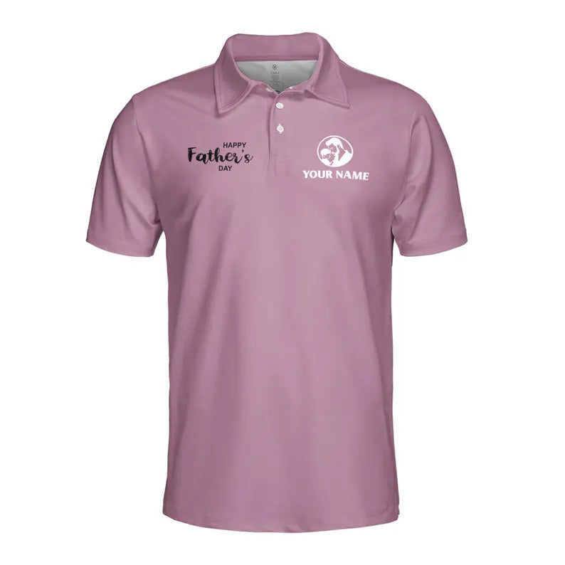 Customize Name Dad Child Shoes Violet 3D Men's Polo Shirt
