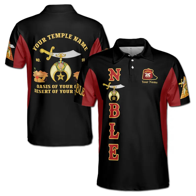 Customized Noble Shriners Temple Ancient Men's Polo Shirt