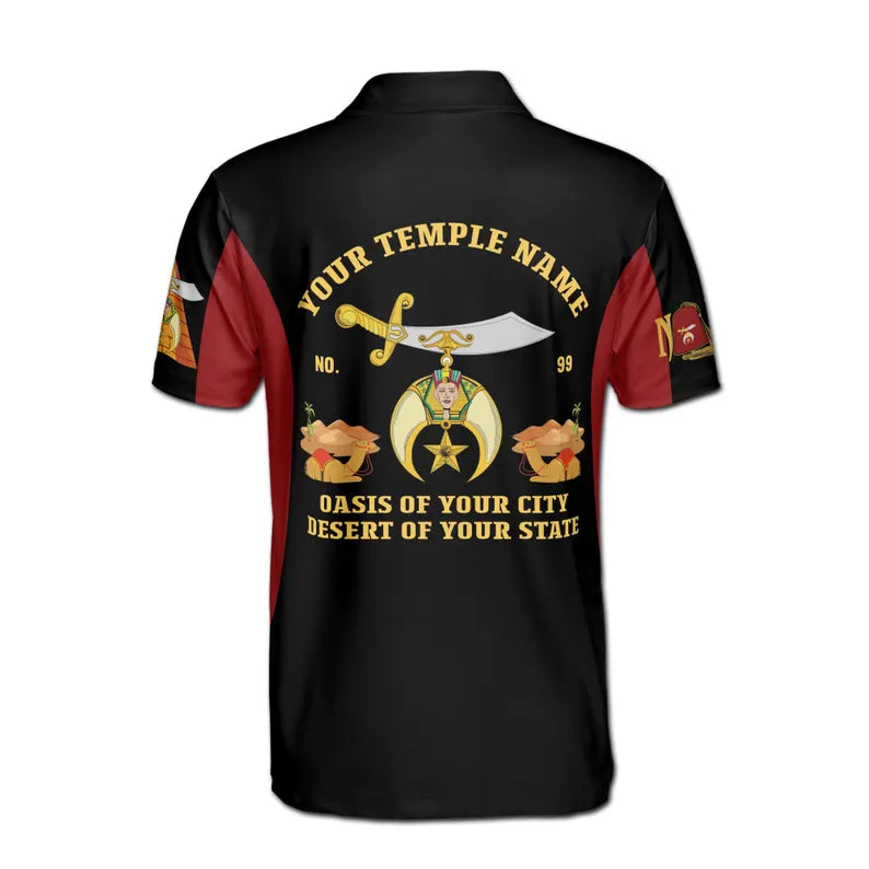 Customized Noble Shriners Temple Ancient Men's Polo Shirt