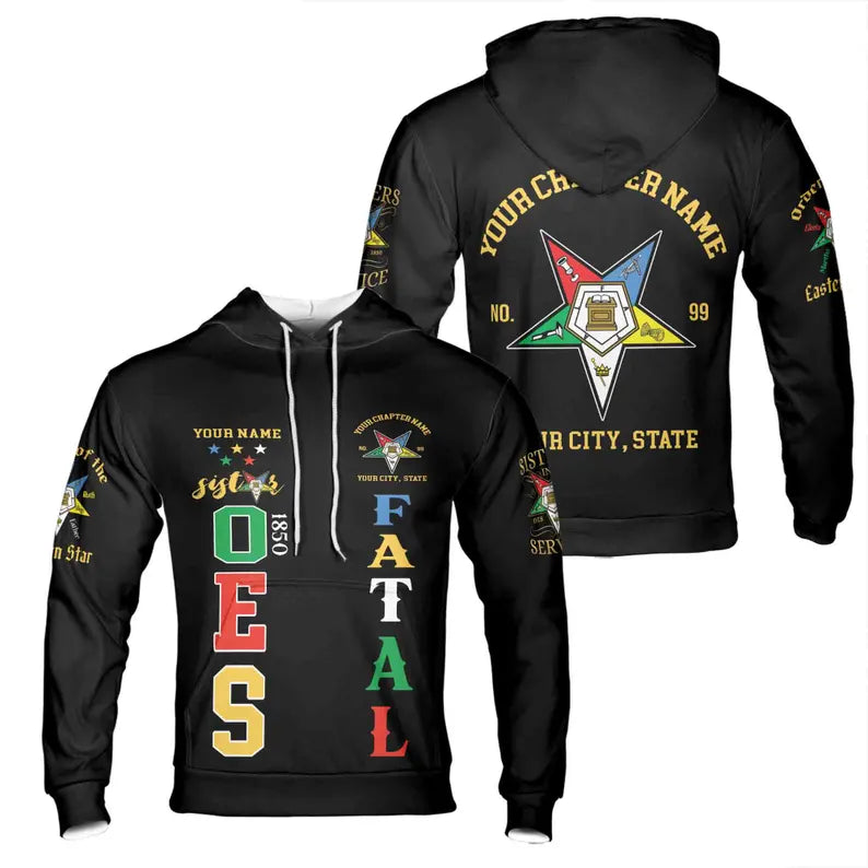 Custom 1850 OES Order Of The Eastern Star Hoodie 3D