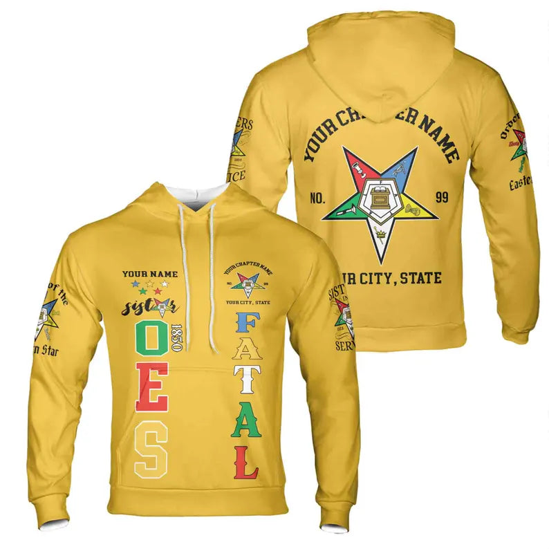 Custom 1850 OES Order Of The Eastern Star Hoodie 3D