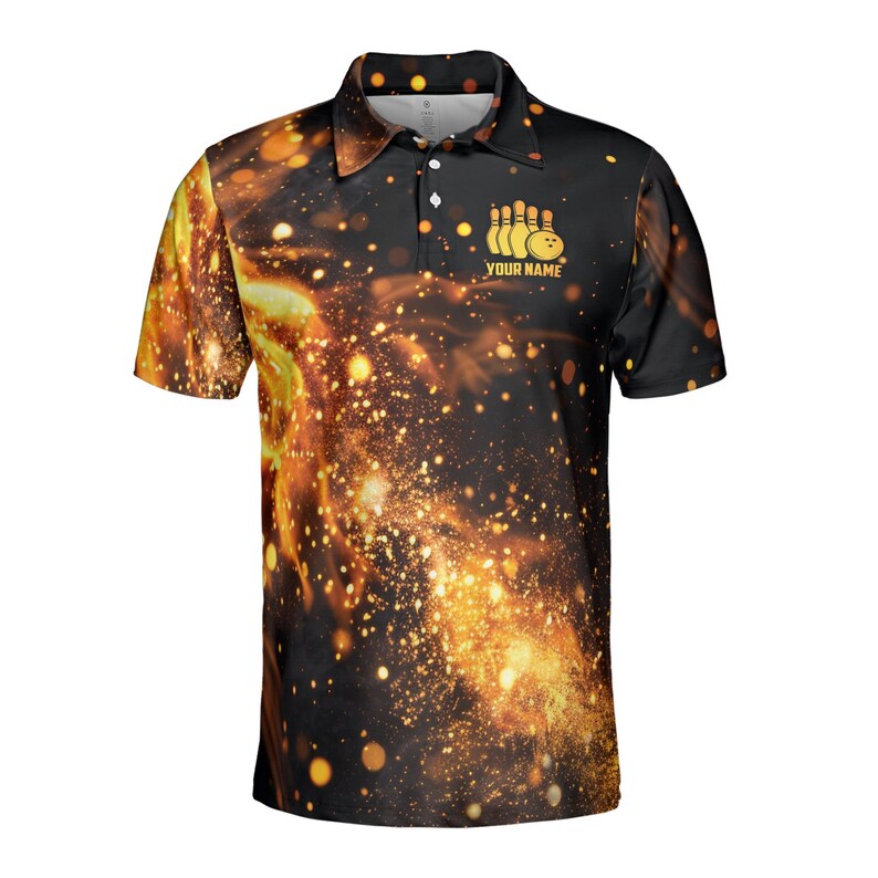 Customize Name Fiery Multiple Sports Options Black 3D Men's Polo Shirt