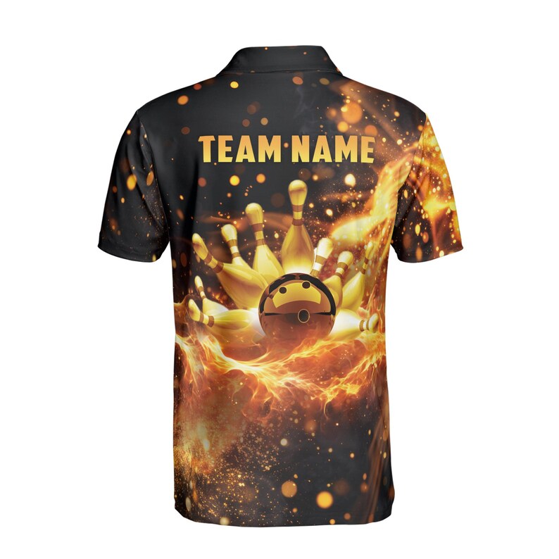 Customize Name Fiery Multiple Sports Options Black 3D Men's Polo Shirt