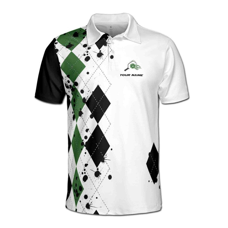 Customize Name Pickleball Always Play I Do White Black Green 3D Men's Polo Shirt