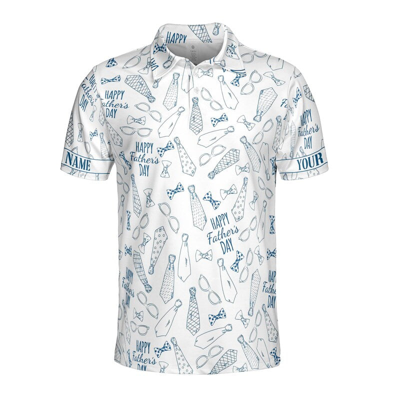 Customize Name Father Accessories Quote White 3D Men's Polo Shirt