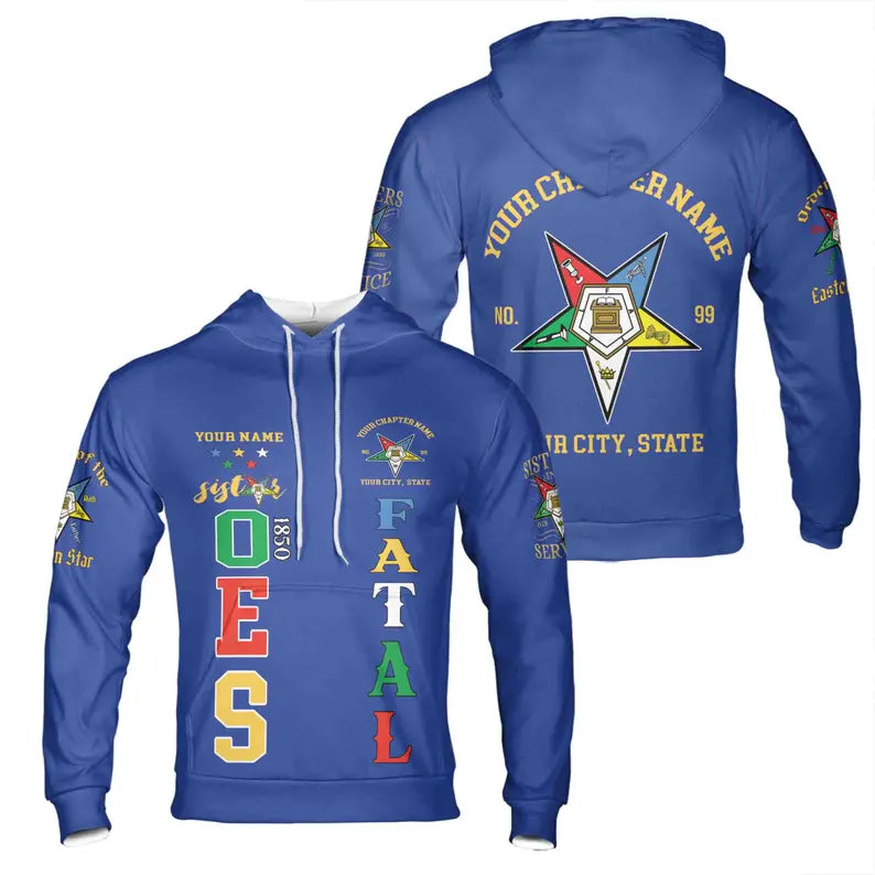 Custom 1850 OES Order Of The Eastern Star Hoodie 3D