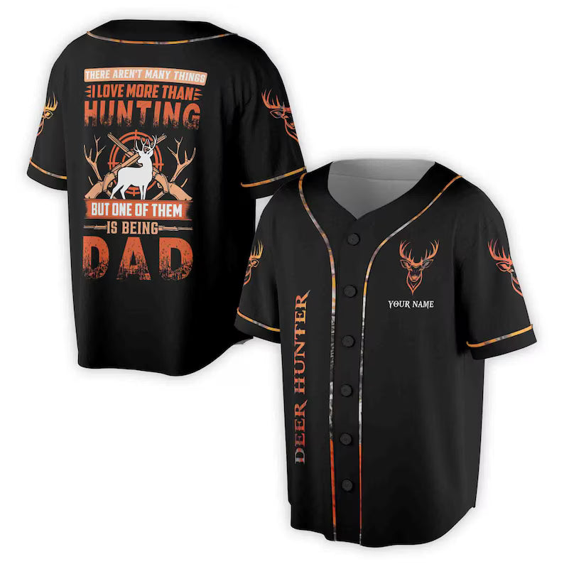 Personalized hunting baseball jersey deer hunter dad custom name hunting gift for dad, 3D Baseball Jersey Shirt