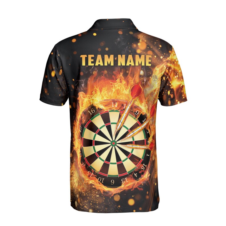 Customize Name Fiery Multiple Sports Options Black 3D Men's Polo Shirt