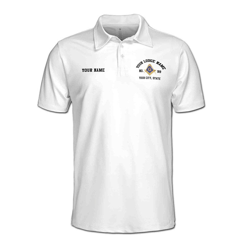 Customize Name Freemason Masonic 2B1ASK1 White 3D Polo Shirt