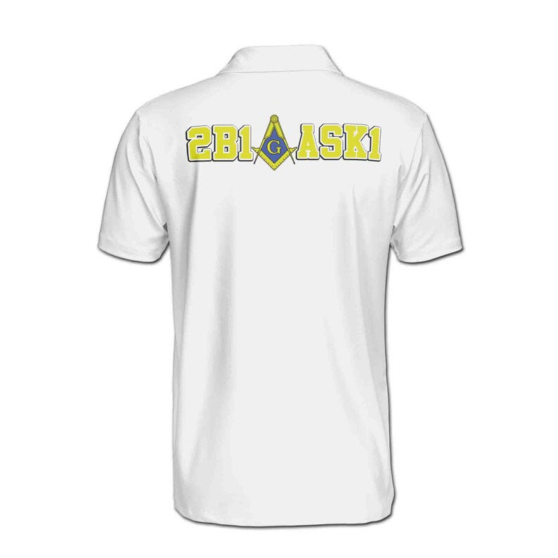 Customize Name Freemason Masonic 2B1ASK1 White 3D Polo Shirt