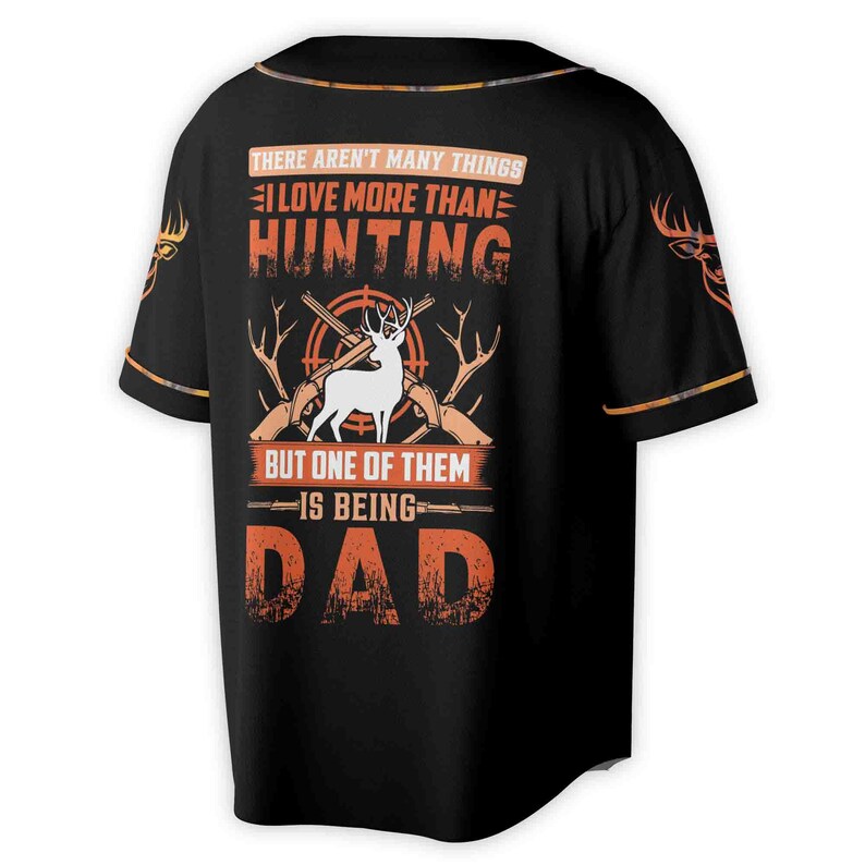 Personalized hunting baseball jersey deer hunter dad custom name hunting gift for dad, 3D Baseball Jersey Shirt