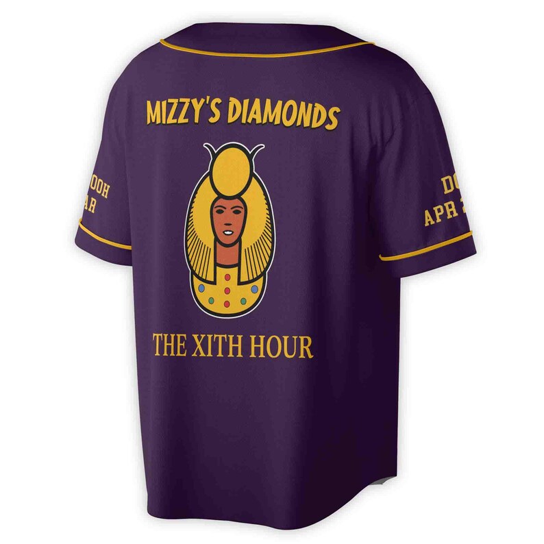 Egyptian Queen Baseball Jersey, Custom Name Number Shirt, Purple Gold Team Jersey, Personalized Baseball Shirt Unisex, 3D Baseball Jersey Shirt