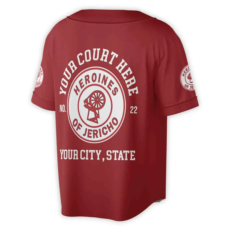 Heroine of Jericho Baseball Jersey, Christian Women Faith Shirt, Custom Name Team Jersey, Religious Gift Unisex, 3D Baseball Jersey Shirt