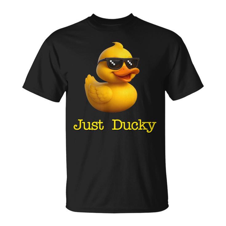 Just Ducky Rubber Yellow Duck Childish Graphic T-Shirt