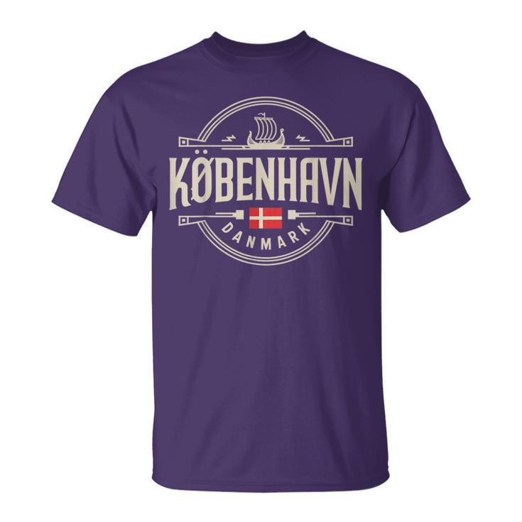 København Danmark Denmark City Viking Ship Flag T-Shirt