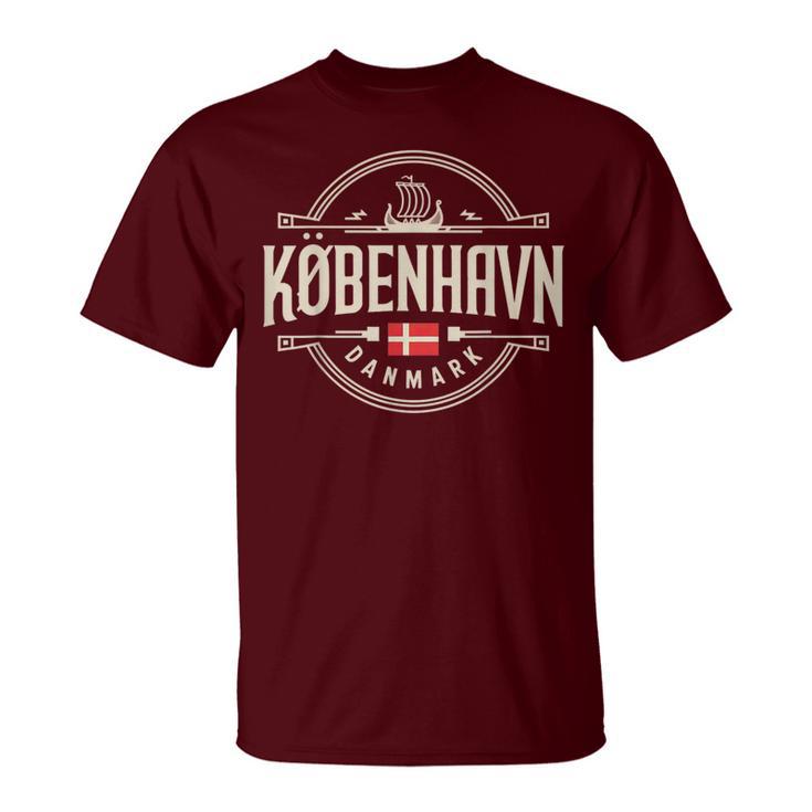 København Danmark Denmark City Viking Ship Flag T-Shirt