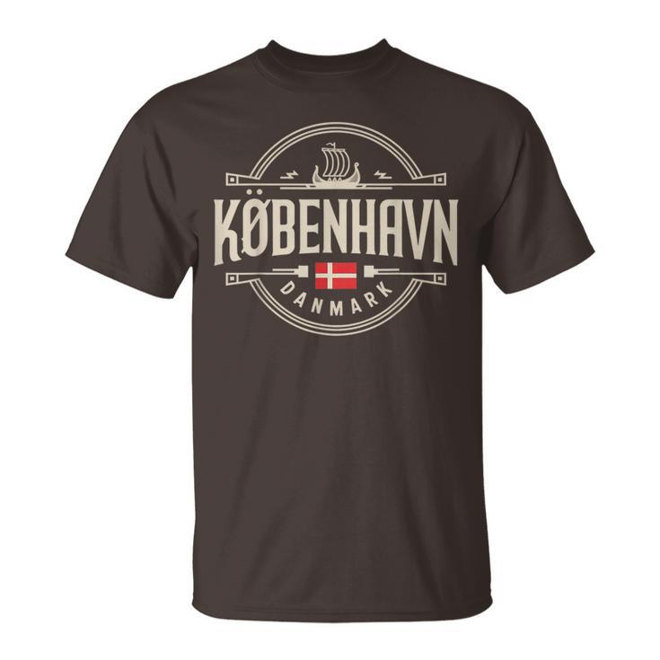 København Danmark Denmark City Viking Ship Flag T-Shirt