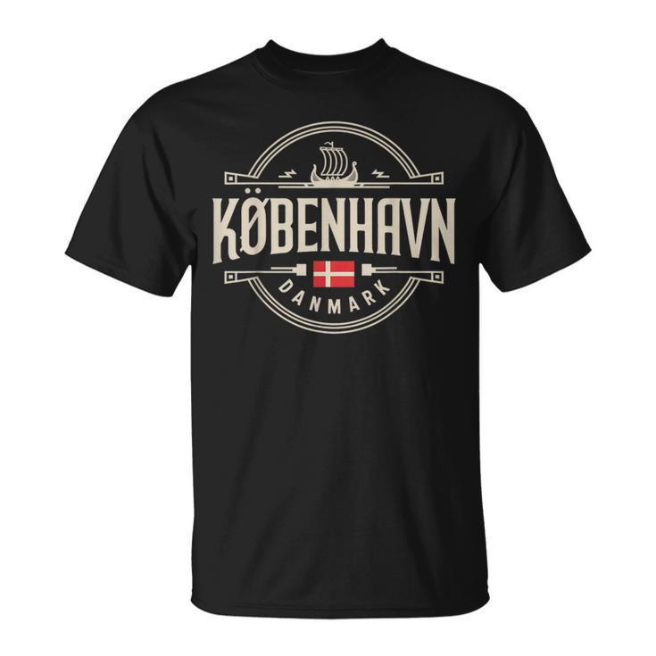 København Danmark Denmark City Viking Ship Flag T-Shirt