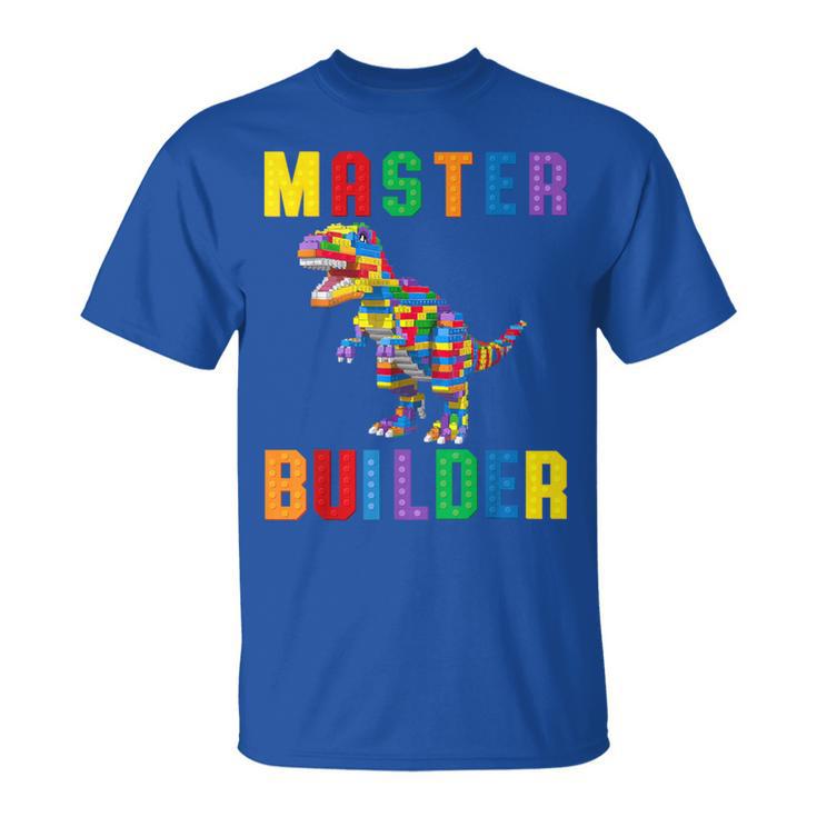 Master Builder Building Blocks Bricks T-Rex Dinosaur T-Shirt
